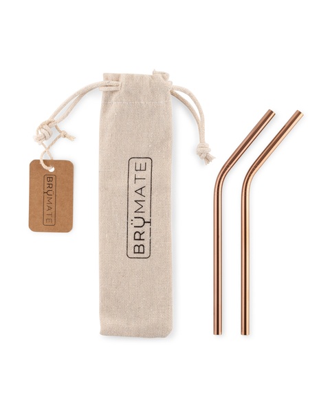 Bru Mate Stainless Steel Reusable Straws Small Rose Gold | UAE_BRU84244